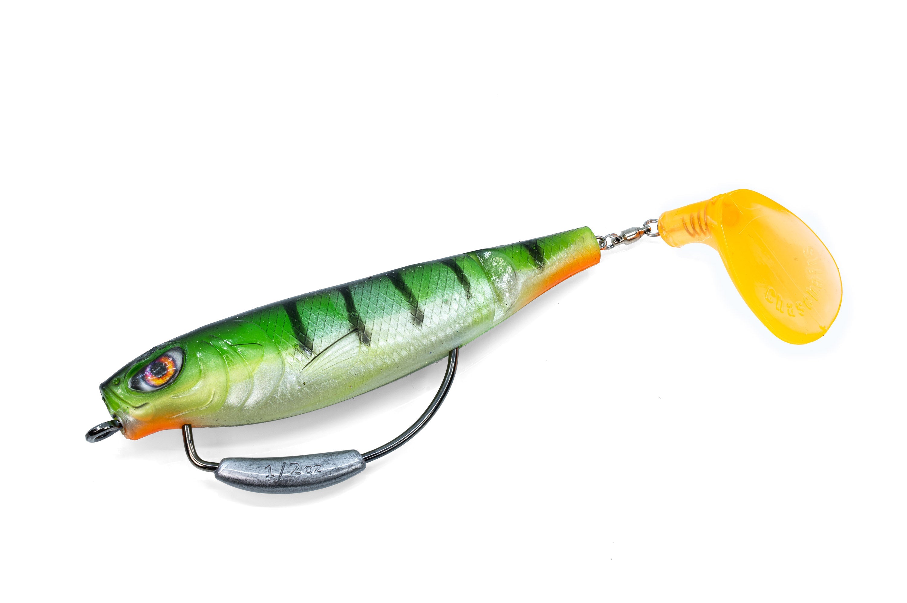 150mm Chasebaits The Swinger - Weedless Paddle Tail Softbait Lure - Snow  White